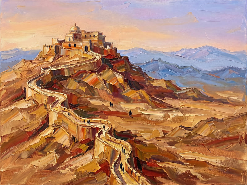 Kumbhalgarh Great Wall — Original Impressionist Canvas painting